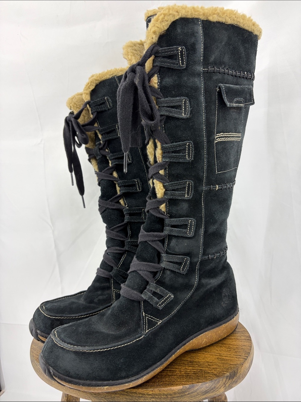 Timberland Earthkeepers Grandby Leather & Fleece Lace-up Tall Boots, Womens 8